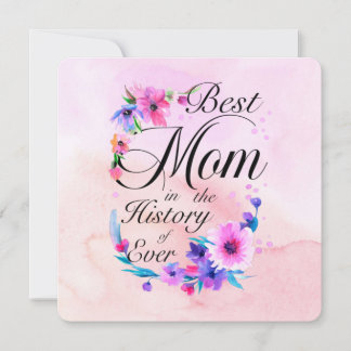 Carte Meilleure Maman de tous les temps, Floral Rose Vio