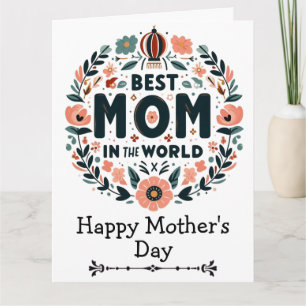 Carte Meilleure Maman du Monde Couronne Florale - Fête d