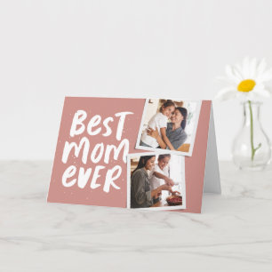 Carte Meilleure maman jamais à la mode deux rose photo F