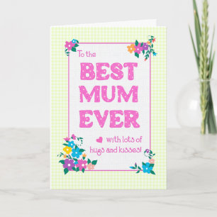 Carte Meilleure maman Jamais Mère's Day Carreaux et cart