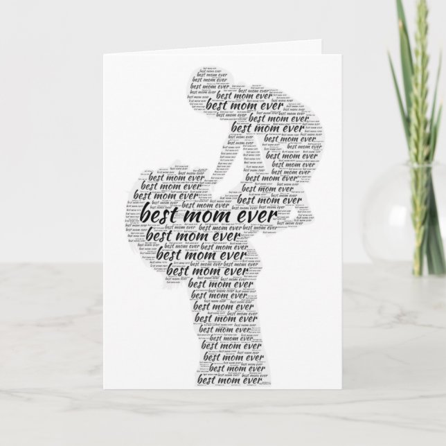 Carte Meilleure maman Jamais Mot Art Fête des mères Noir (Devant)