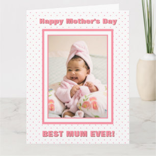 Carte Meilleure maman jamais personnalisée Photo Pink Fê