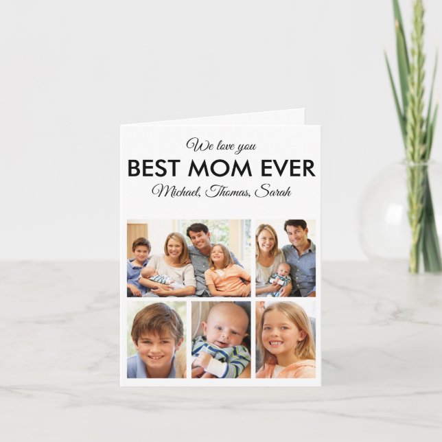 Carte Meilleure maman Jamais Photo Collage Fête des mère (Devant)