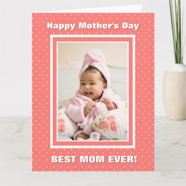Carte Meilleure Maman Jamais Polka Dot Fête des mères (Devant)
