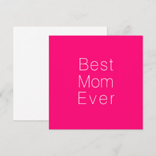 Carte Meilleure maman Jamais rose chaud blanc simple min