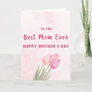 Carte Meilleure Maman Jamais Rose Pâle Floral Fête des M