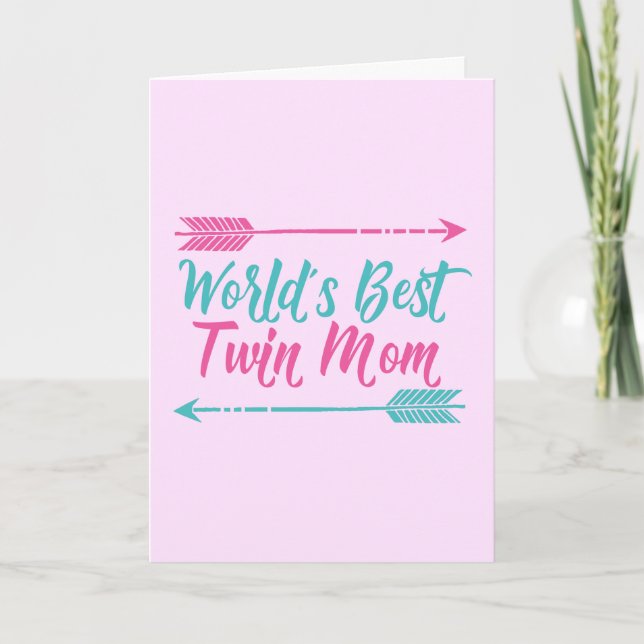 Carte Meilleure maman jumelle du monde Fête des jolies m (Devant)