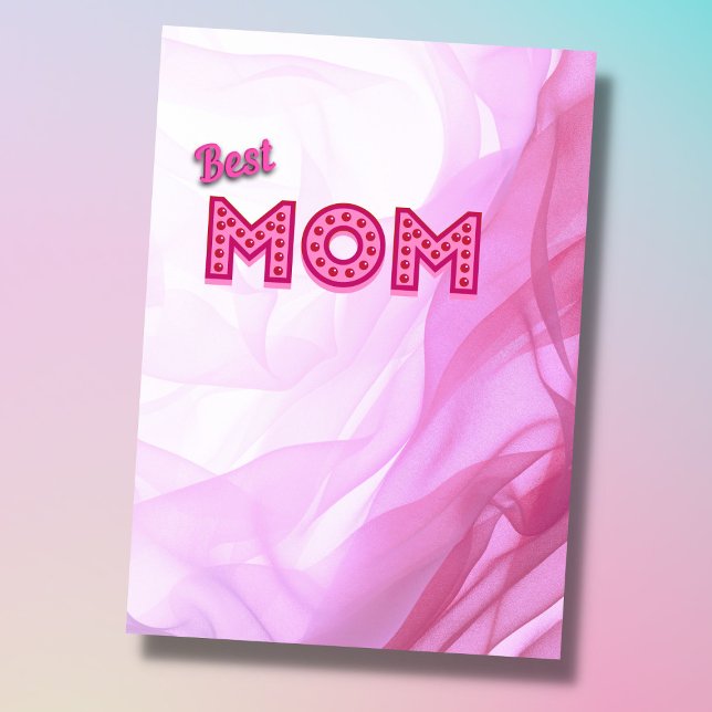 Carte Meilleure maman meilleure maman jamais rose modern (Créateur téléchargé)