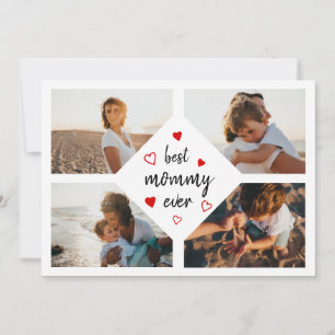 Carte Meilleure maman toujours Typographie 4 Photos Fête