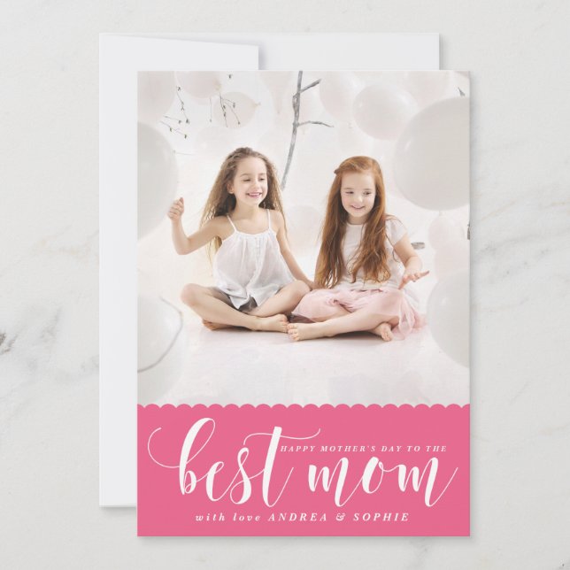 Carte Meilleure maman | White Modern Calligraphy Fête de (Devant)