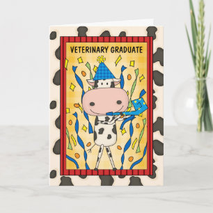 Carte Meilleure médecine vétérinaire Diplômé Cartoon Vac