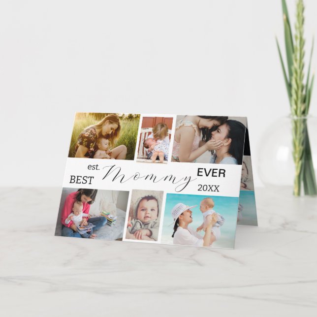 Carte Meilleure mère jamais | Collage photo de la fête d (Devant)