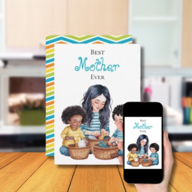 Carte Meilleure mère jamais conçue Moment de liaison ent (Créateur téléchargé)