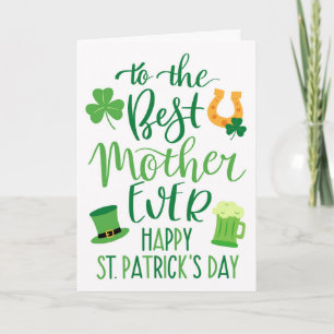 Carte Meilleure Mère Jamais St Patrick's Day Typographie