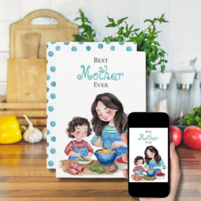 Carte Meilleure mère qui soit, lien mère-enfant, créatio (Créateur téléchargé)