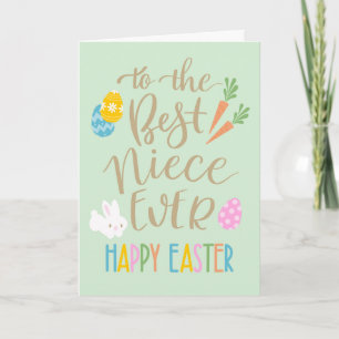 Carte Meilleure Nièce de Tous les Temps Typographie Joye