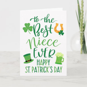 Carte Meilleure nièce Ever St Patrick's Day Typographie
