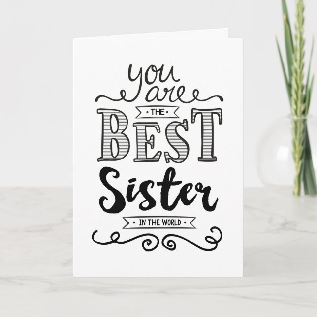 Carte Meilleure Soeur dans le monde Anniversaire (Devant)