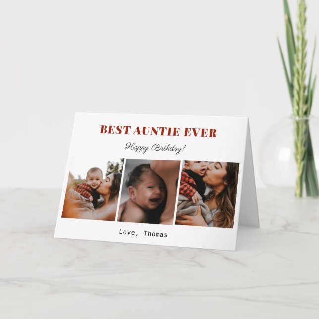 Carte meilleure tante jamais heureux anniversaire photo  (Devant)