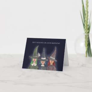 Carte Meilleures sorcières sur votre Anniversaire Funny 