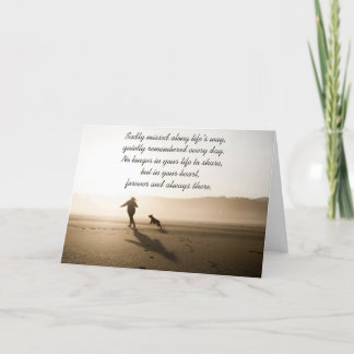 Carte Meilleurs amis Fille et chien sur la plage