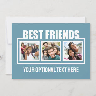 Carte Meilleurs amis photos personnalisées, texte et cou