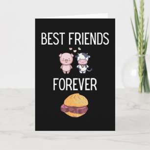Carte Meilleurs amis pour toujours Leberkäs Pig Cow Meat