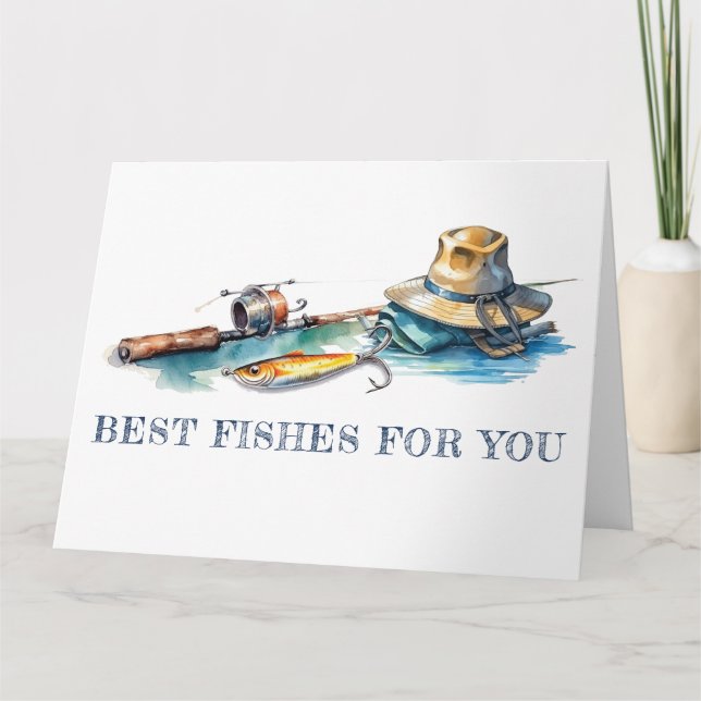 Carte Meilleurs Poissons Pour Vous Pêcher Anniversaire (Devant)