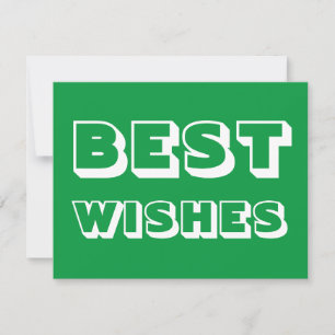 Carte Meilleurs vœux, Bonne chance, vert blanc
