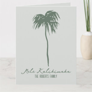 Carte Mele Kalikimaka Noël élégant Hawaïen Palmier