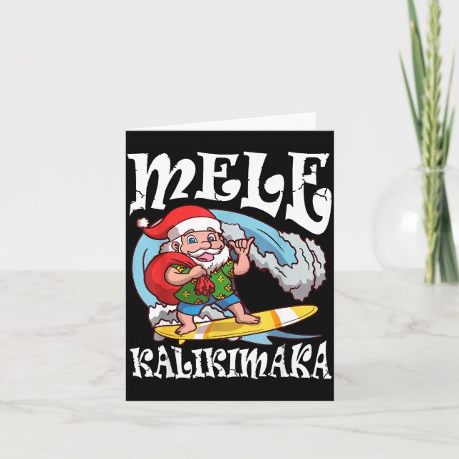 Carte Mele Kalikimaka Santa Surfing Hawaii Christmas  (Devant)