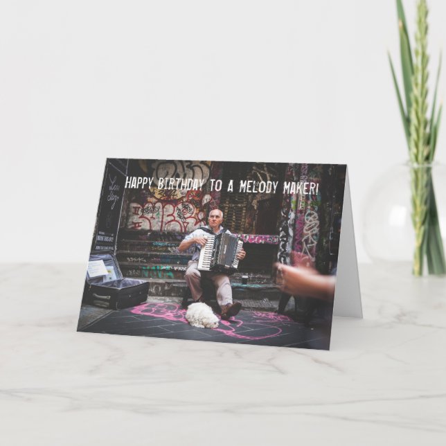 Carte Melody Maker Accordion Player Anniversaire (Devant)