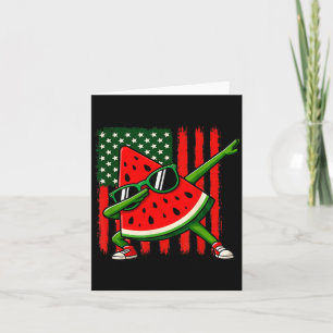 Carte Melon d'eau drôle de dabbing Drapeau Usa 4 juillet