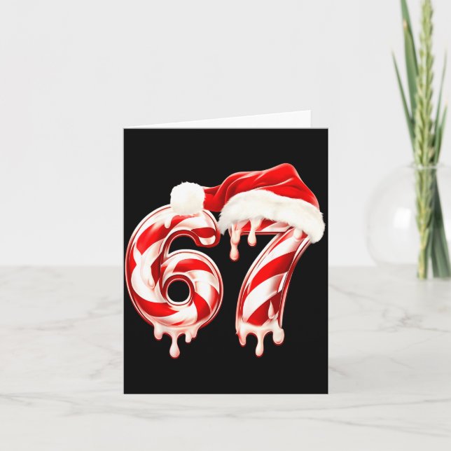 Carte Melting Candy Cane 67 Christmas Design, Santa Hat  (Devant)