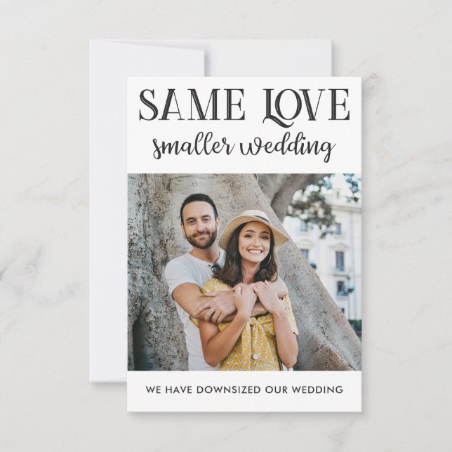 Carte Même amour mariage plus petit réduit photographie  (Devant)