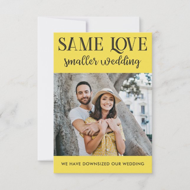 Carte Même amour mariage plus petit réduit photographie  (Devant)