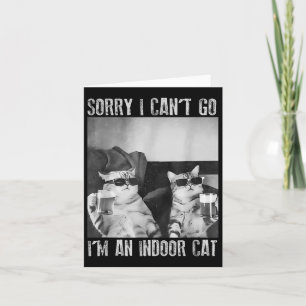 Carte Mème de chat d'intérieur drôle Désolé je ne peux p