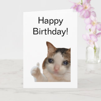 Carte Mème de chat OK Plied Thumbs Up