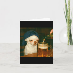 Carte Mème de chien drôle bière Chihuahua réaction humou