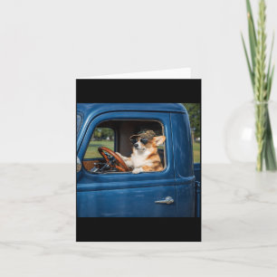 Carte Mème de Corgi drôle Chien humoristique conduisant