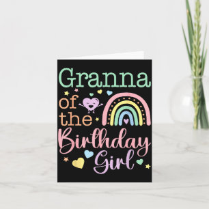 Carte Mémé de la fille d'anniversaire famille arc-en-cie