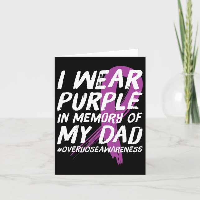 Carte Mémoire de Papa Porte du Violet Sensibilisation au (Devant)
