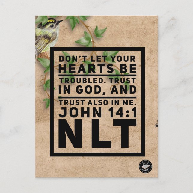 Carte mémoire de verset biblique Jean 14:1 - Carte (Devant)