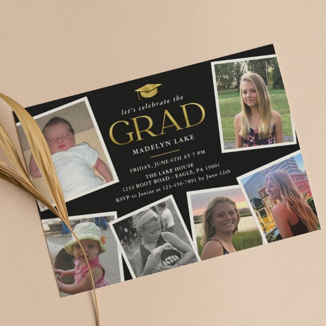 Carte mémoire photo Collage de la fête de graduati (Créateur téléchargé)