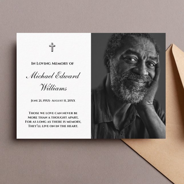 Carte Memorial avec funérailles photo (Photo Memorial Prayer Card)