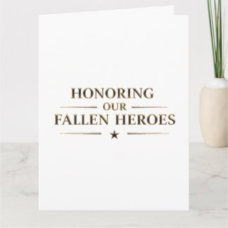 Carte Memorial Day / Tarjeta Honoring Our Fallen Heroes