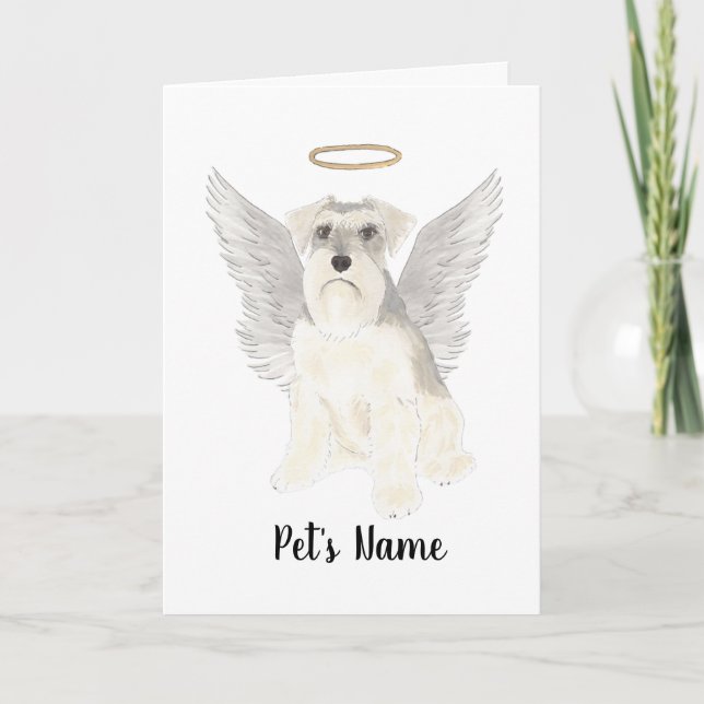 Carte Mémorial de la Sympathie de White Grey Schnauzer (Devant)