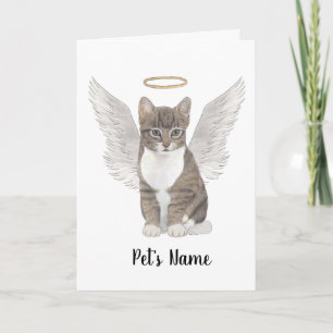 Carte Mémorial de la Sympathie du chat Grey Tabby