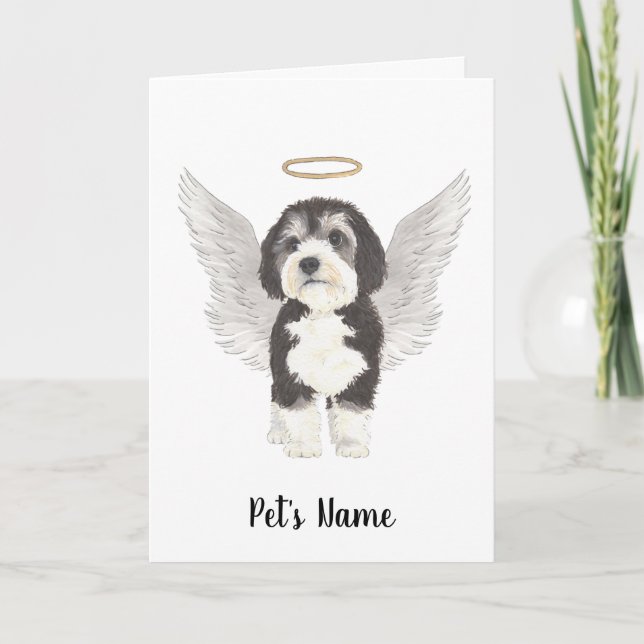 Carte Mémorial de la sympathie du chien Bernedoodle (Devant)