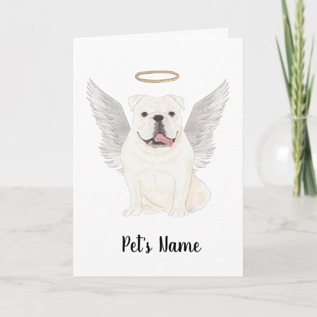 Carte Mémorial de la sympathie du chien de taureau blanc (Devant)